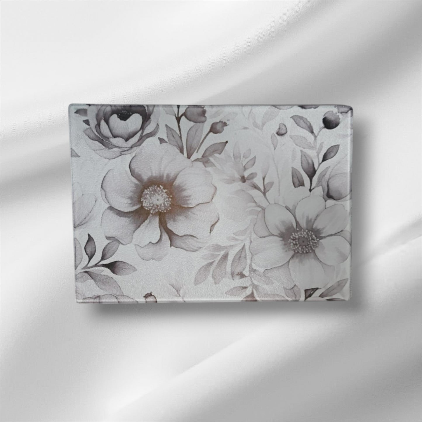 Elegant Floral Glass Cutting Board